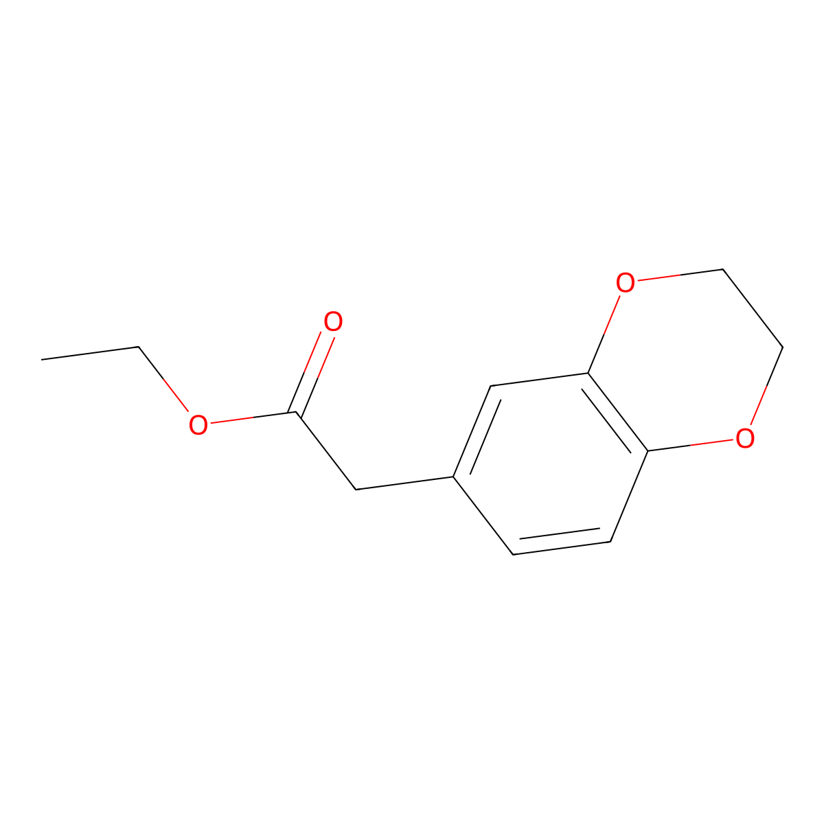 Ethyl 2-(2,3-dihydro-1,4-benzodioxin-6-yl)acetate molecular structure, CAS 105253-89-2