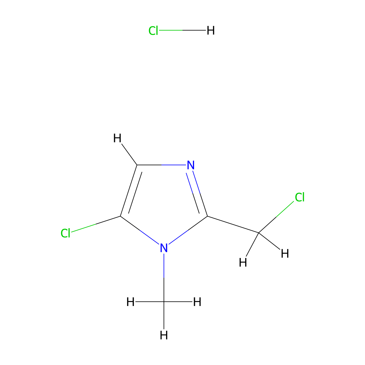 5-chloro-2-(chloromethyl)-1-methyl-1H-imidazole hydrochloride molecular structure, CAS 1052530-04-7
