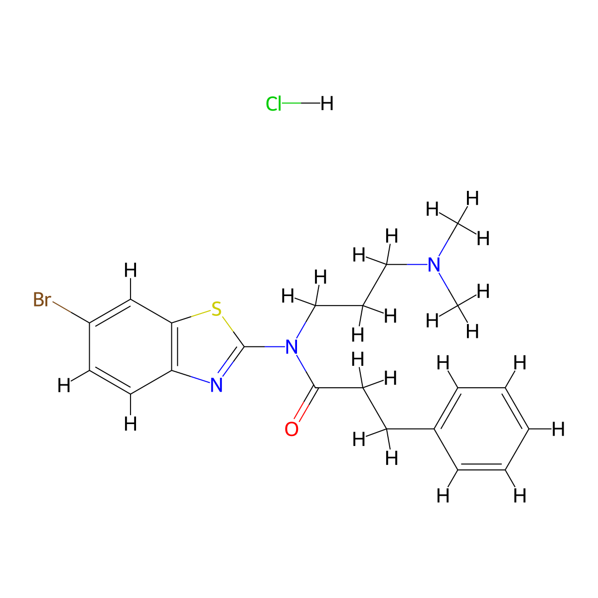 N-(6-bromobenzo[d]thiazol-2-yl)-N-(3-(dimethylamino)propyl)-3-phenylpropanamide hydrochloride molecular structure, CAS 1052530-66-1