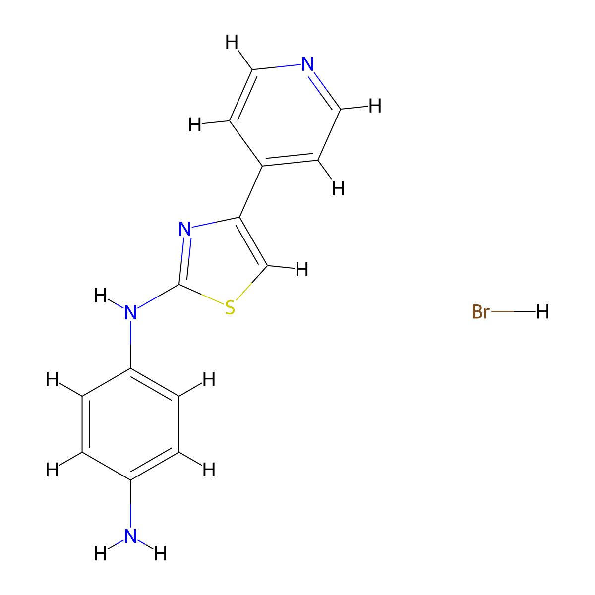 N-(4-Pyridin-4-YL-1,3-thiazol-2-YL)benzene-1,4-diamine hydrobromide molecular structure, CAS 1052530-79-6