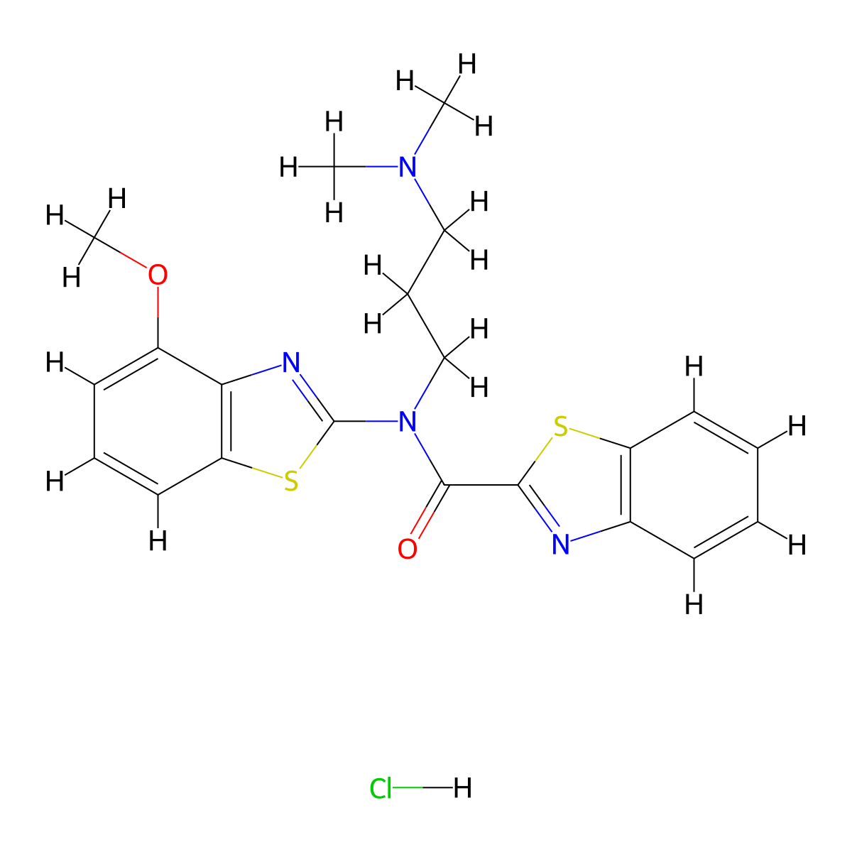 N-(3-(dimethylamino)propyl)-N-(4-methoxybenzo[d]thiazol-2-yl)benzo[d]thiazole-2-carboxamide hydrochloride molecular structure, CAS 1052530-89-8