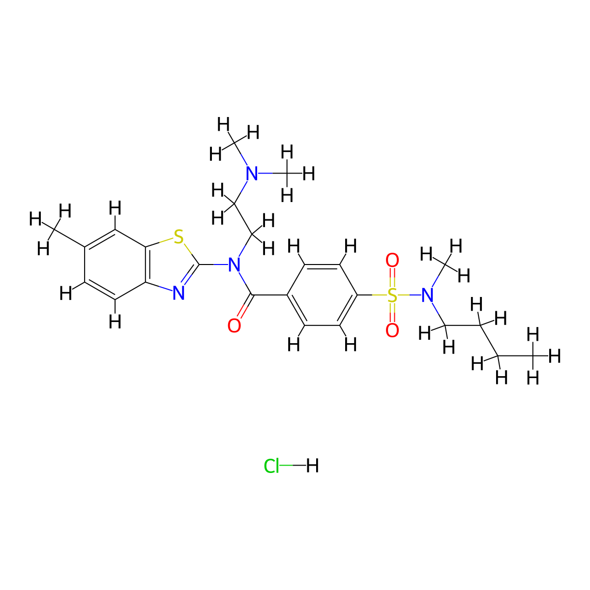 4-(N-butyl-N-methylsulfamoyl)-N-(2-(dimethylamino)ethyl)-N-(6-methylbenzo[d]thiazol-2-yl)benzamide hydrochloride molecular structure, CAS 1052531-04-0