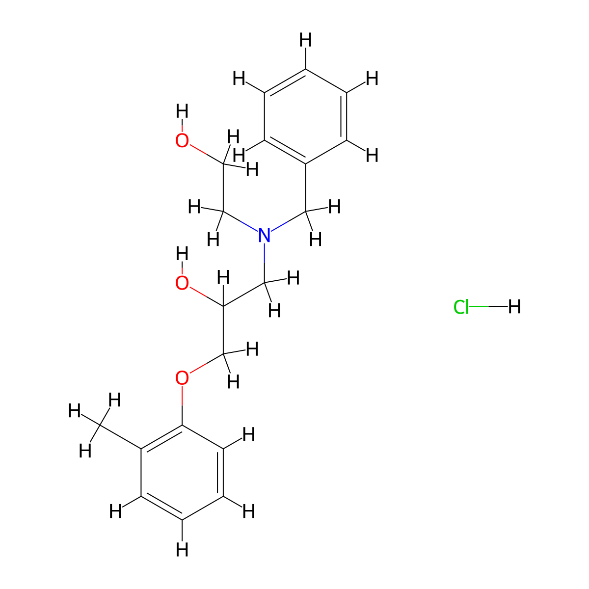 1-(Benzyl(2-hydroxyethyl)amino)-3-(o-tolyloxy)propan-2-ol hydrochloride molecular structure, CAS 1052531-14-2