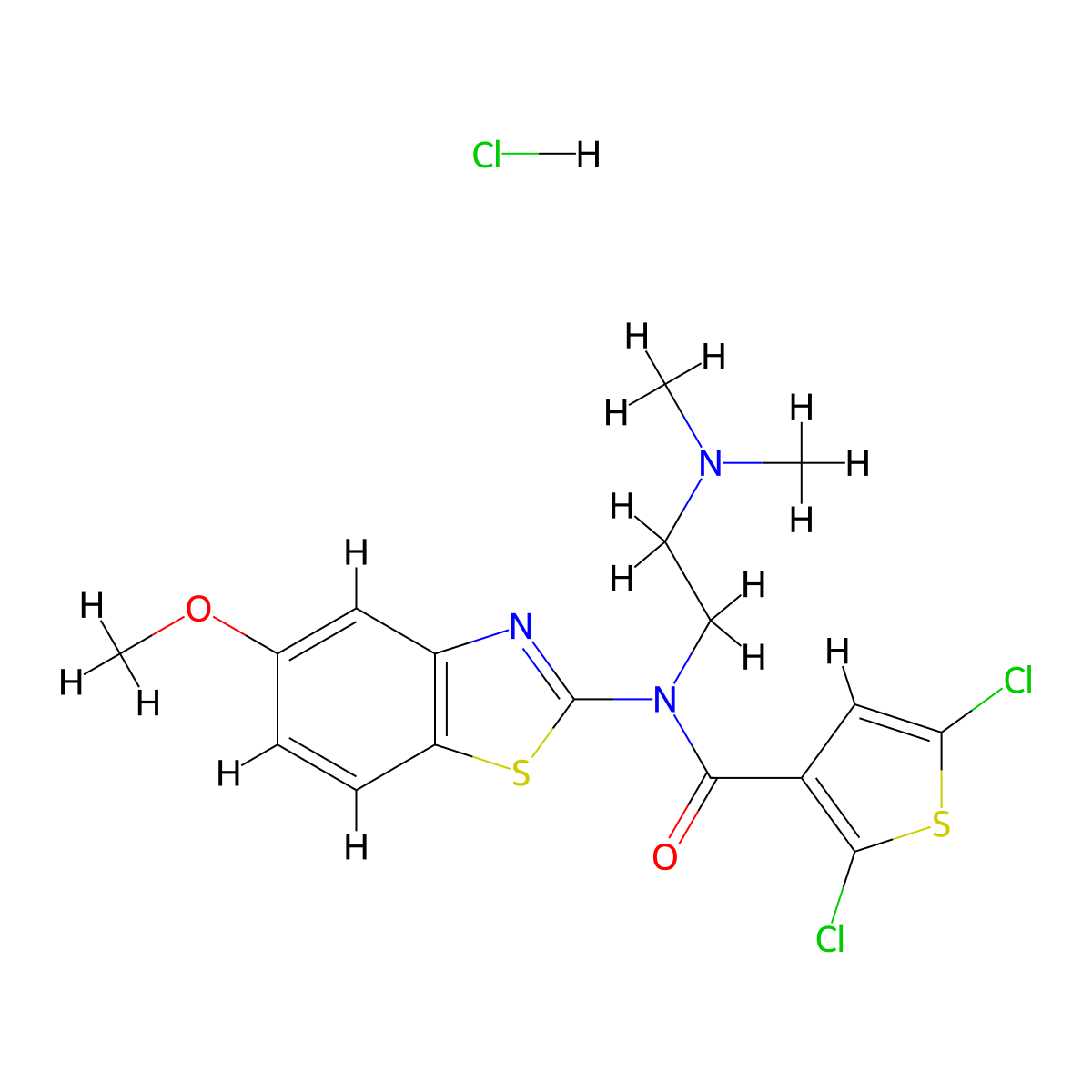 2,5-dichloro-N-(2-(dimethylamino)ethyl)-N-(5-methoxybenzo[d]thiazol-2-yl)thiophene-3-carboxamide hydrochloride molecular structure, CAS 1052531-20-0