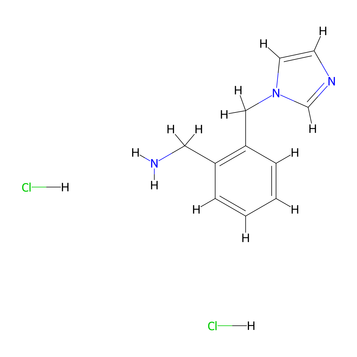 (2-((1H-imidazol-1-yl)methyl)phenyl)methanamine dihydrochloride molecular structure, CAS 1052531-24-4