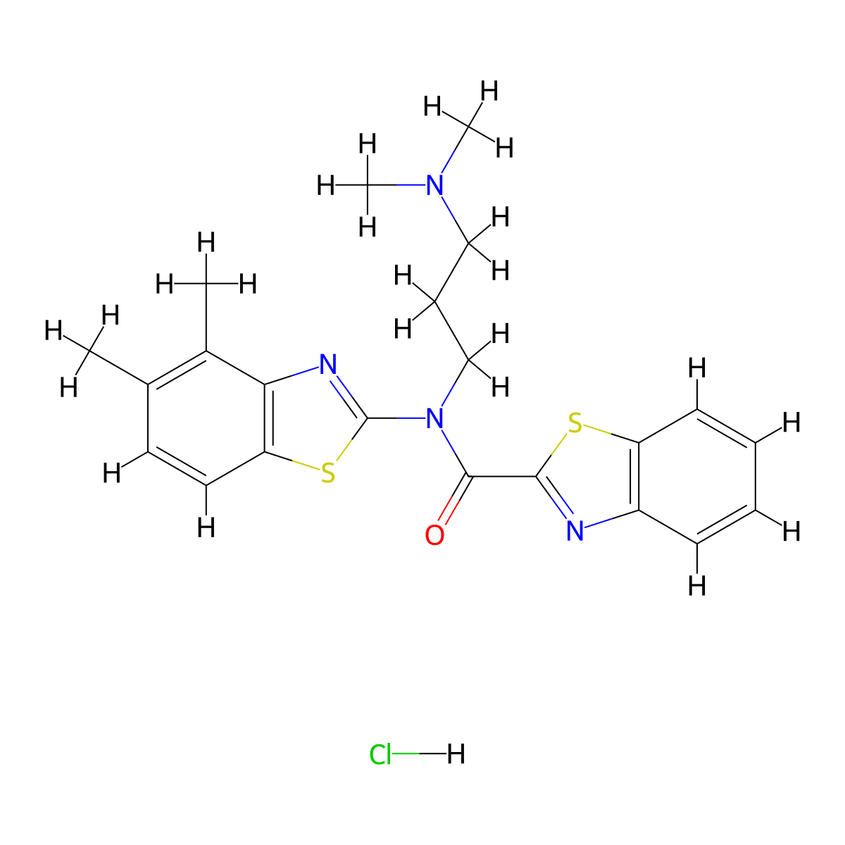N-(3-(dimethylamino)propyl)-N-(4,5-dimethylbenzo[d]thiazol-2-yl)benzo[d]thiazole-2-carboxamide hydrochloride molecular structure, CAS 1052531-32-4