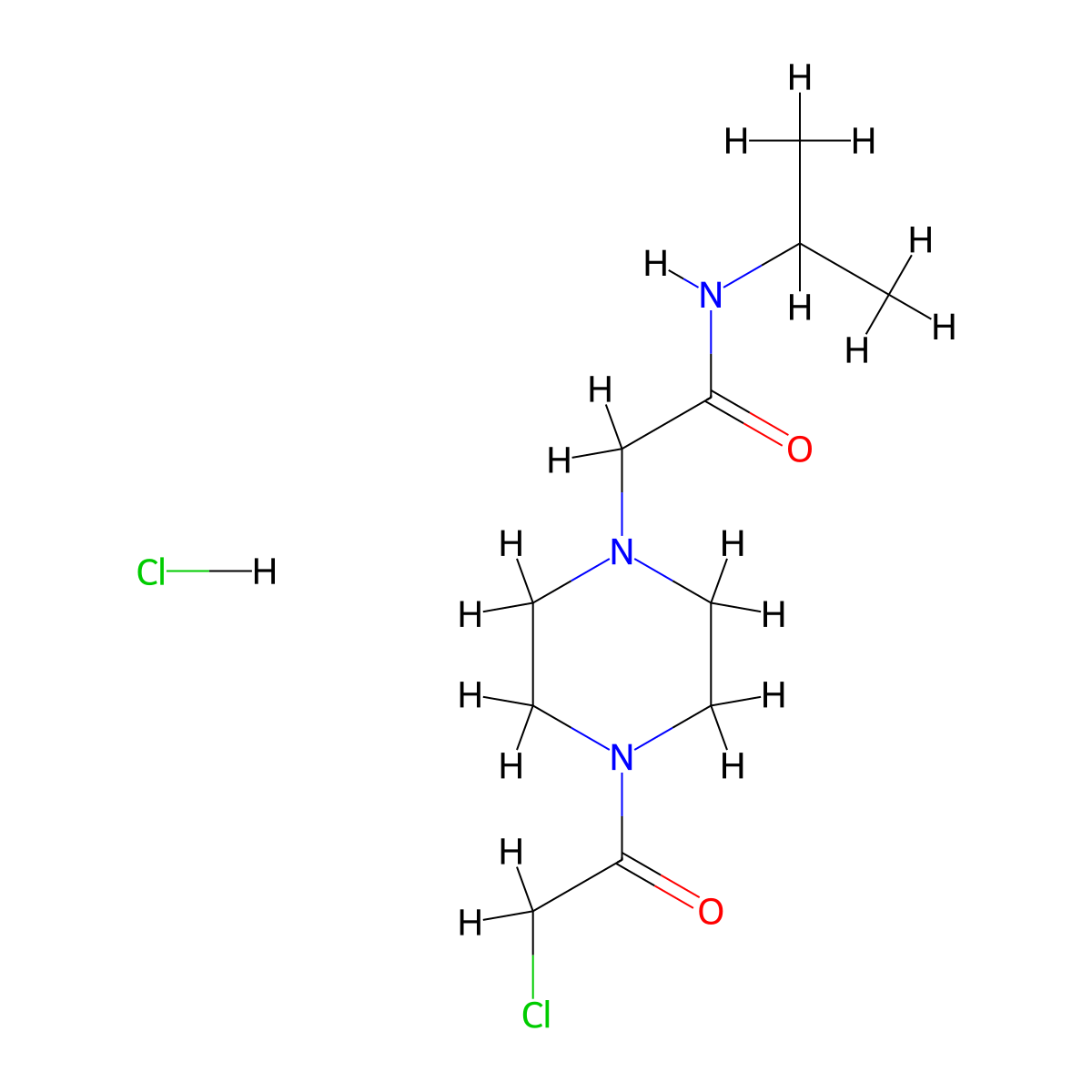 2-[4-(chloroacetyl)piperazin-1-yl]-N-isopropylacetamide hydrochloride molecular structure, CAS 1052531-90-4
