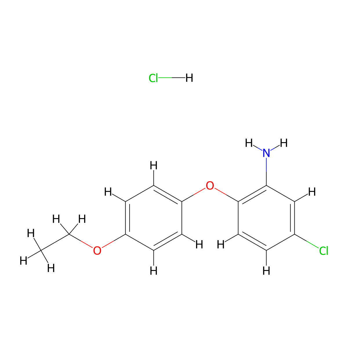 5-Chloro-2-(4-ethoxyphenoxy)aniline hydrochloride molecular structure, CAS 1052533-42-2