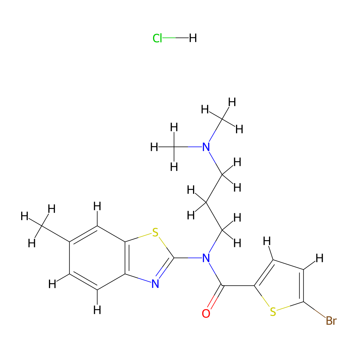 5-bromo-N-(3-(dimethylamino)propyl)-N-(6-methylbenzo[d]thiazol-2-yl)thiophene-2-carboxamide hydrochloride molecular structure, CAS 1052533-76-2