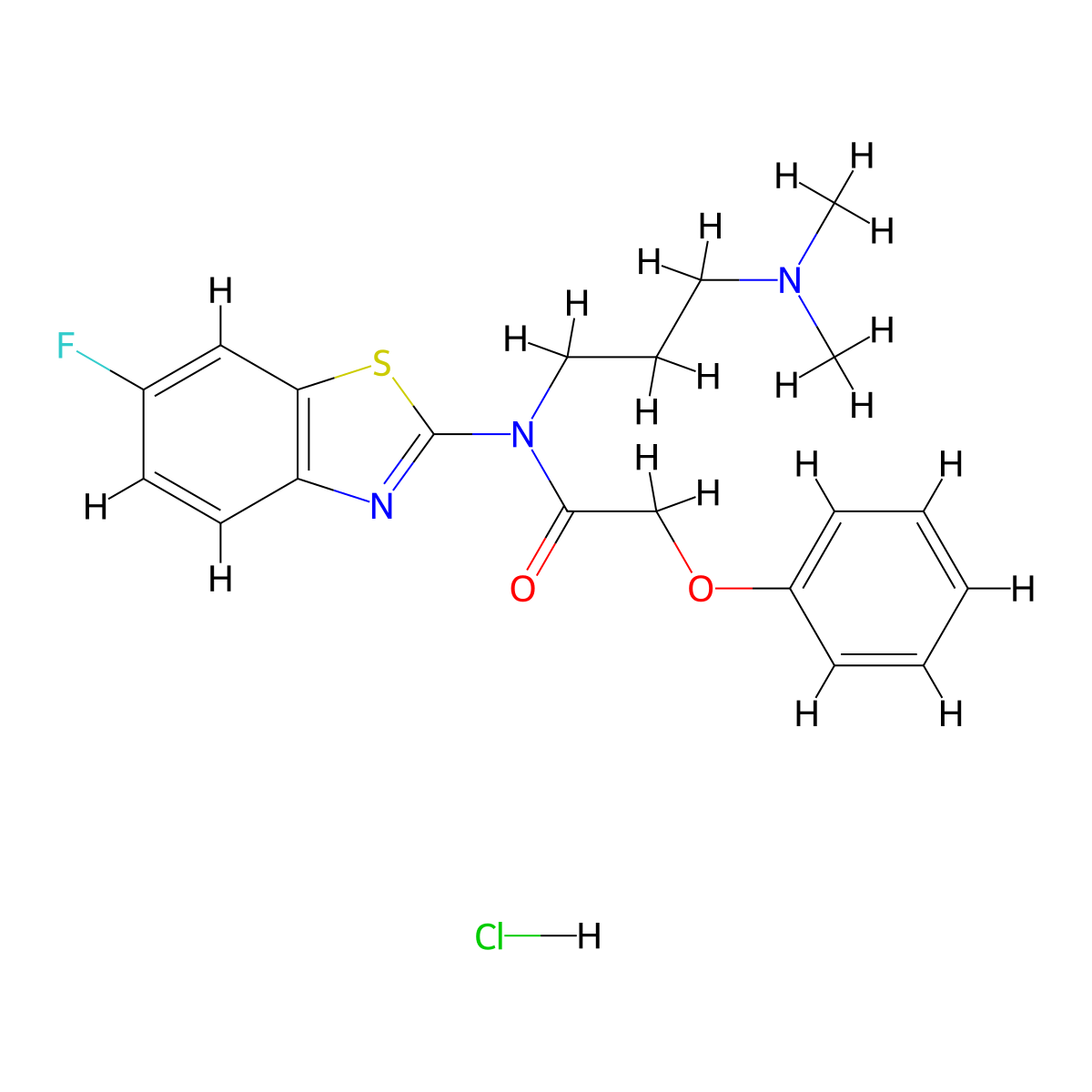 N-(3-(dimethylamino)propyl)-N-(6-fluorobenzo[d]thiazol-2-yl)-2-phenoxyacetamide hydrochloride molecular structure, CAS 1052533-94-4
