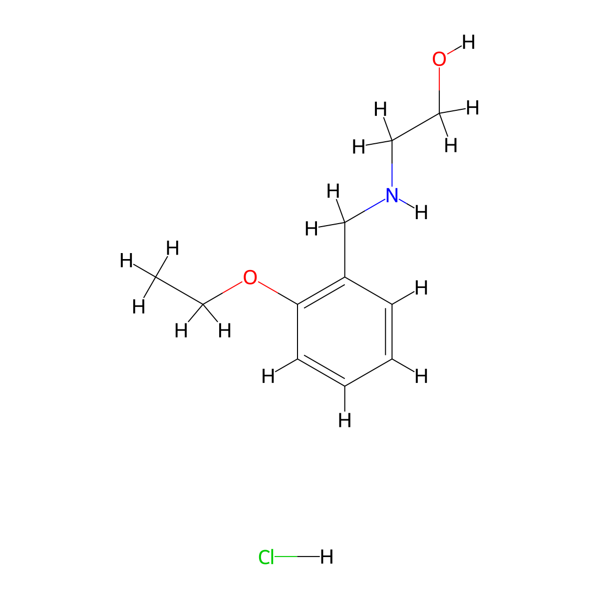 2-[(2-Ethoxybenzyl)amino]ethanol hydrochloride molecular structure, CAS 1052533-96-6