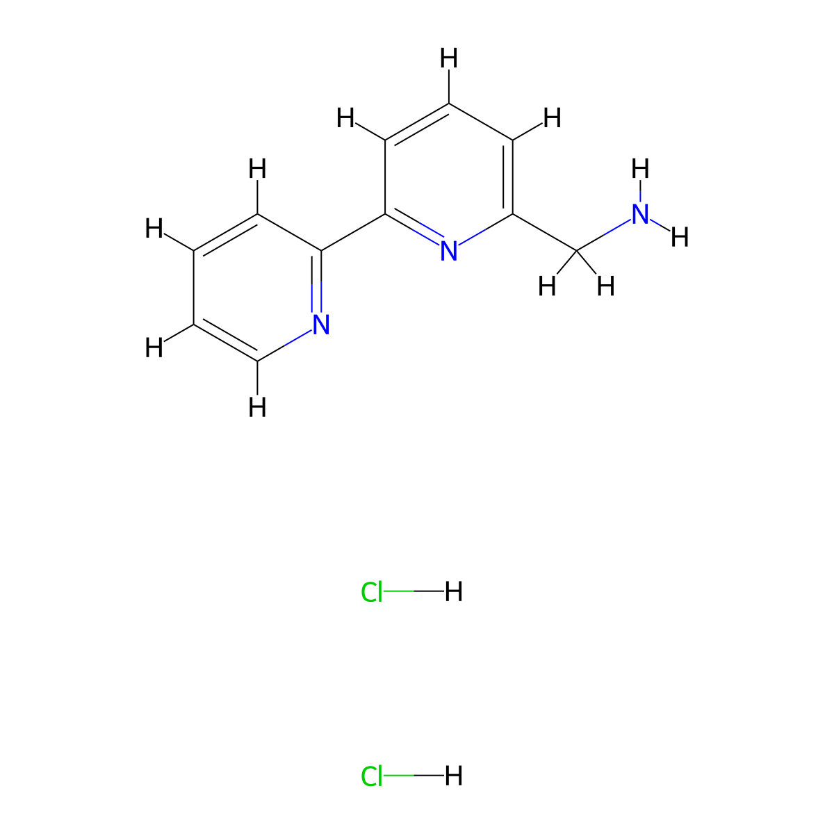 [6-(Pyridin-2-yl)pyridin-2-yl]methanamine dihydrochloride molecular structure, CAS 1052533-99-9