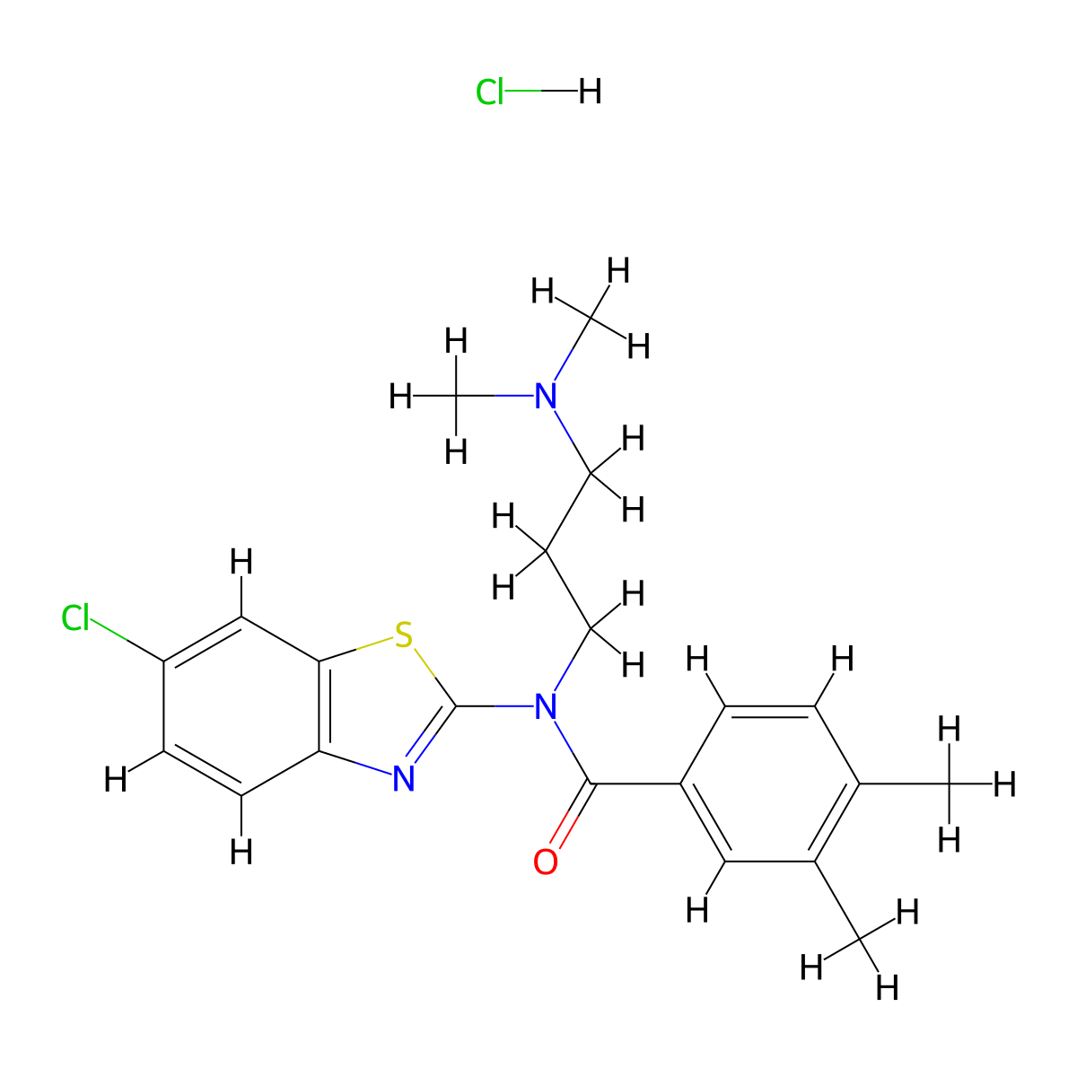 N-(6-chlorobenzo[d]thiazol-2-yl)-N-(3-(dimethylamino)propyl)-3,4-dimethylbenzamide hydrochloride molecular structure, CAS 1052534-16-3
