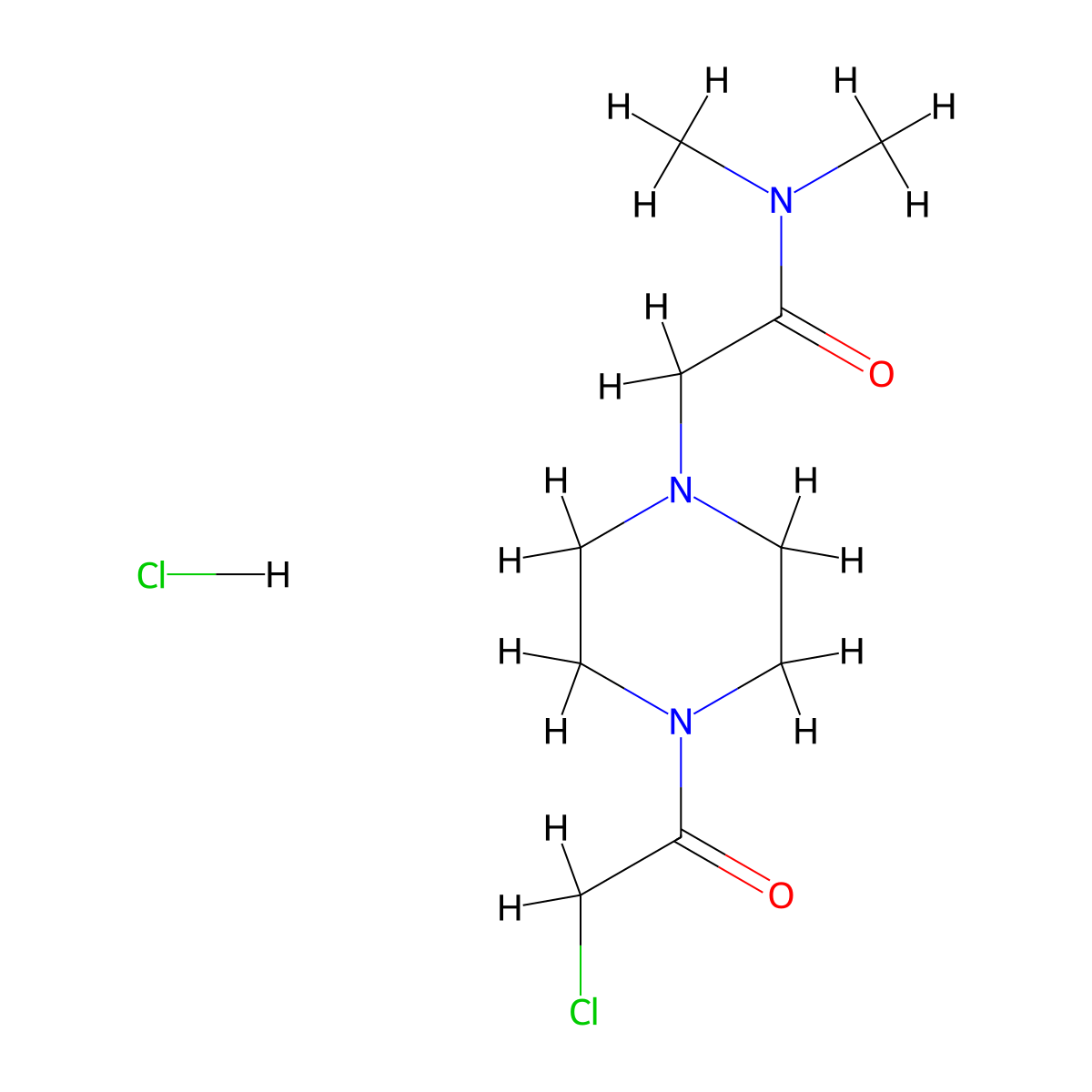 2-[4-(2-chloroacetyl)piperazin-1-yl]-N,N-dimethylacetamide hydrochloride molecular structure, CAS 1052534-19-6