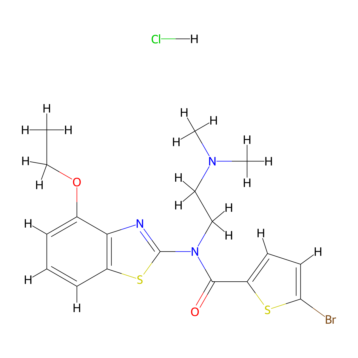 5-bromo-N-(2-(dimethylamino)ethyl)-N-(4-ethoxybenzo[d]thiazol-2-yl)thiophene-2-carboxamide hydrochloride molecular structure, CAS 1052534-82-3