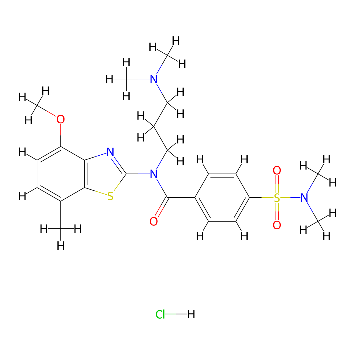 N-(3-(dimethylamino)propyl)-4-(N,N-dimethylsulfamoyl)-N-(4-methoxy-7-methylbenzo[d]thiazol-2-yl)benzamide hydrochloride molecular structure, CAS 1052534-91-4