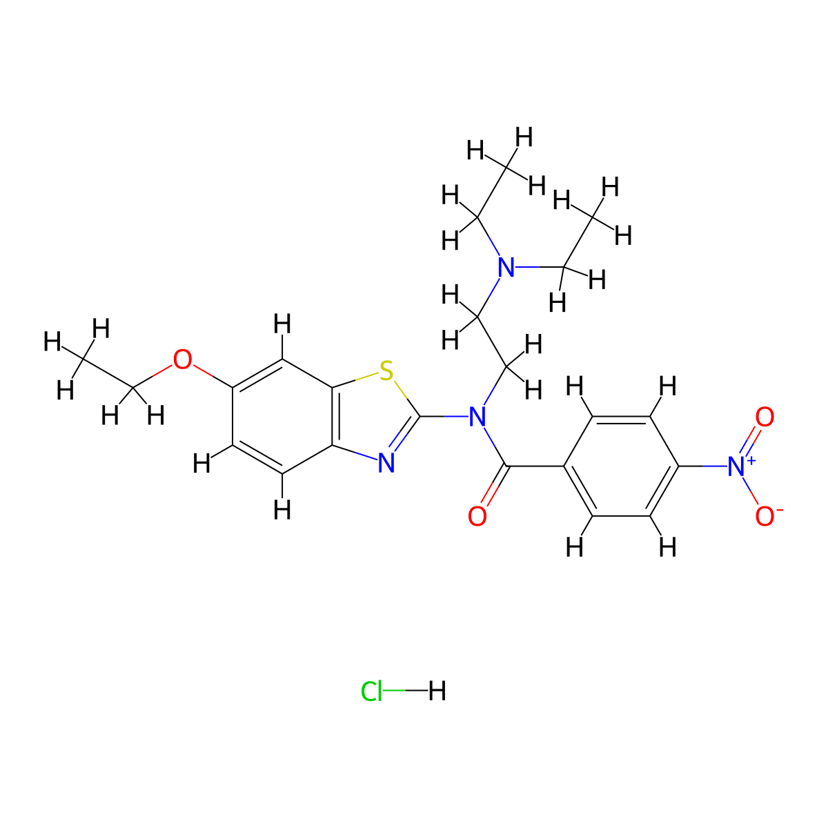 N-(2-(diethylamino)ethyl)-N-(6-ethoxybenzo[d]thiazol-2-yl)-4-nitrobenzamide hydrochloride molecular structure, CAS 1052535-48-4