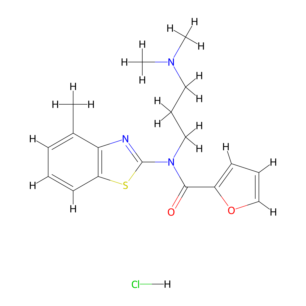 N-(3-(dimethylamino)propyl)-N-(4-methylbenzo[d]thiazol-2-yl)furan-2-carboxamide hydrochloride molecular structure, CAS 1052535-61-1