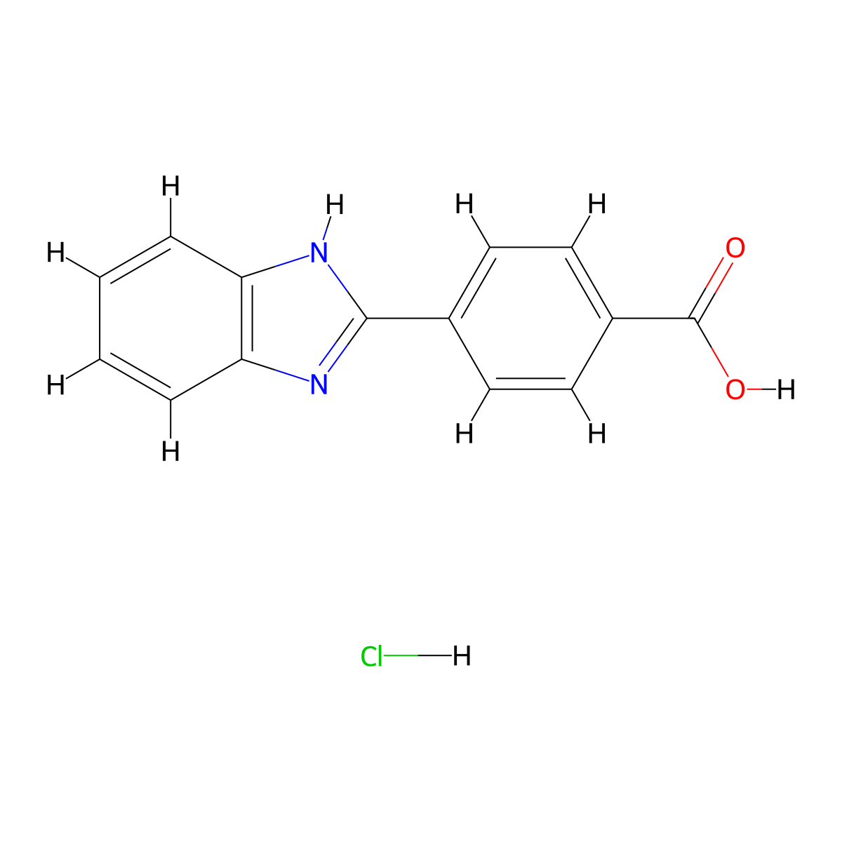 4-(1H-Benzoimidazol-2-YL)-benzoic acid hydrochloride molecular structure, CAS 1052535-69-9