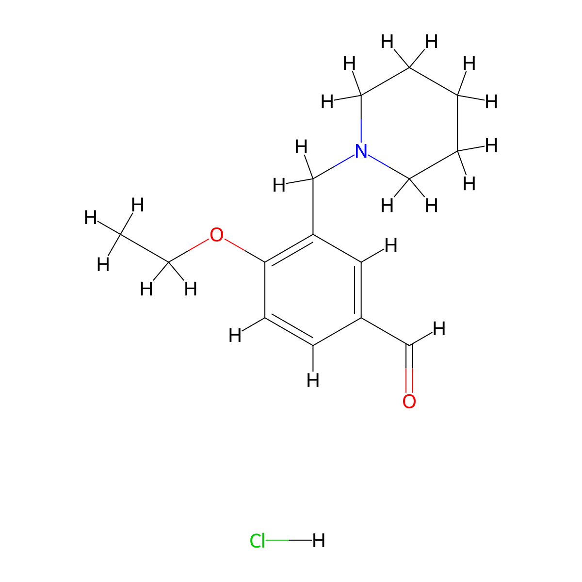 4-Ethoxy-3-piperidin-1-ylmethyl-benzaldehyde hydrochloride molecular structure, CAS 1052535-71-3