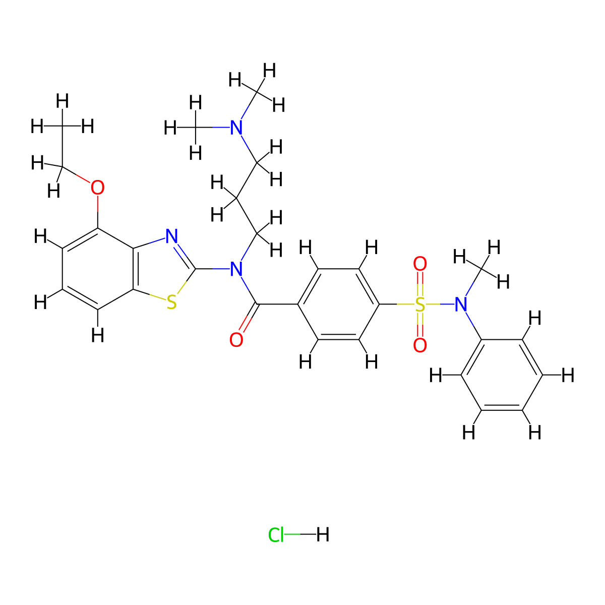 N-(3-(dimethylamino)propyl)-N-(4-ethoxybenzo[d]thiazol-2-yl)-4-(N-methyl-N-phenylsulfamoyl)benzamide hydrochloride molecular structure, CAS 1052535-94-0