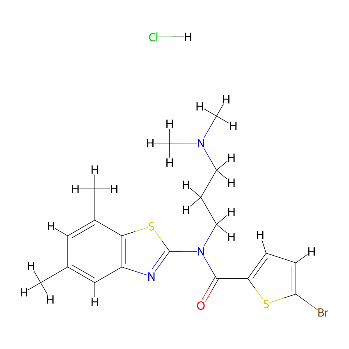5-bromo-N-(3-(dimethylamino)propyl)-N-(5,7-dimethylbenzo[d]thiazol-2-yl)thiophene-2-carboxamide hydrochloride molecular structure, CAS 1052537-34-4