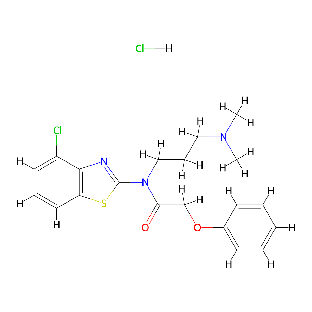N-(4-chlorobenzo[d]thiazol-2-yl)-N-(3-(dimethylamino)propyl)-2-phenoxyacetamide hydrochloride molecular structure, CAS 1052537-56-0