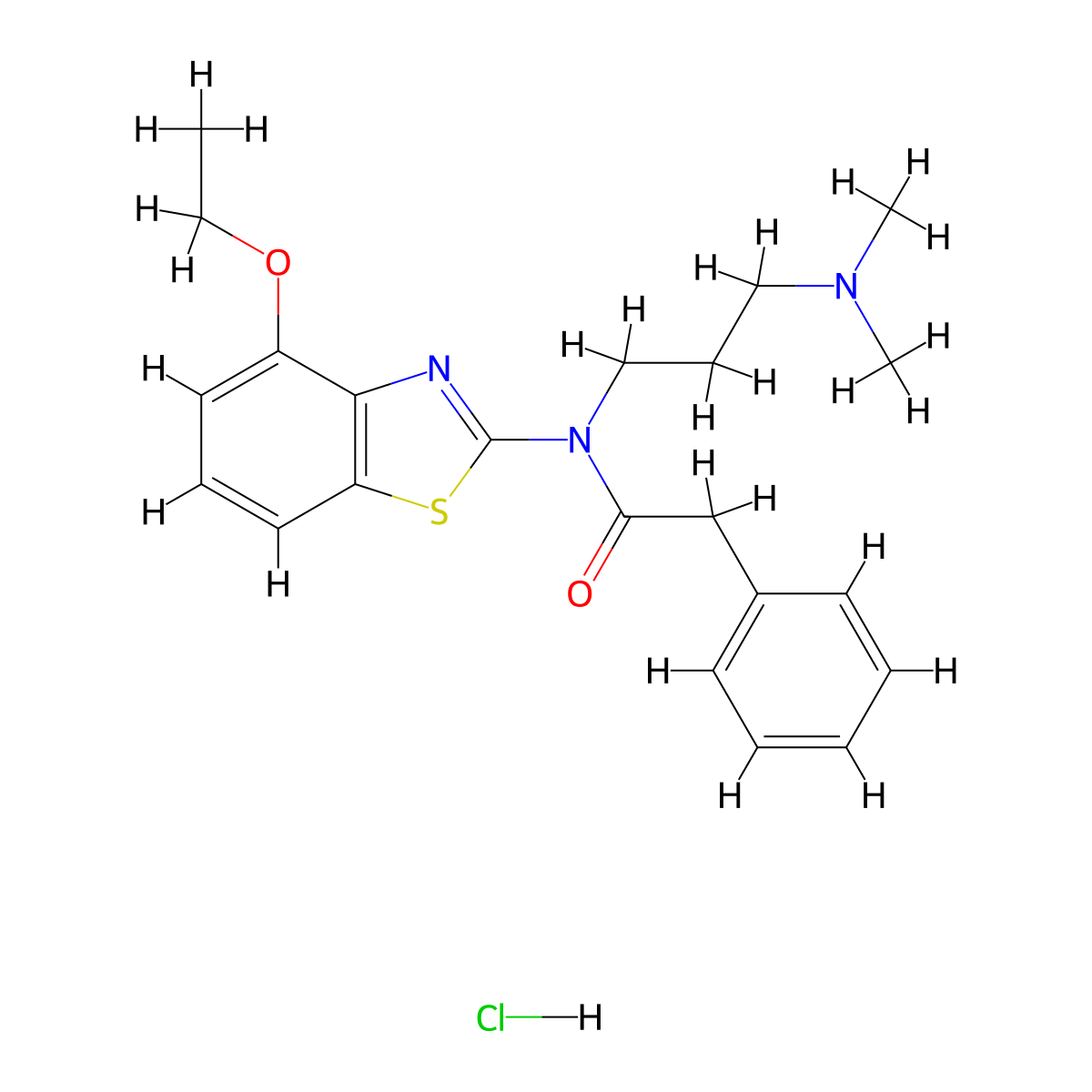 N-(3-(dimethylamino)propyl)-N-(4-ethoxybenzo[d]thiazol-2-yl)-2-phenylacetamide hydrochloride molecular structure, CAS 1052537-64-0