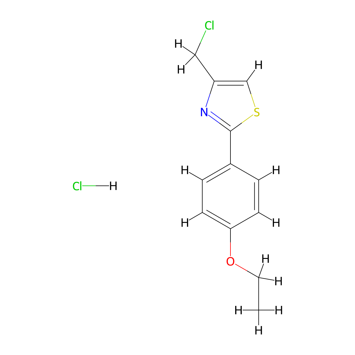 4-(Chloromethyl)-2-(4-ethoxyphenyl)-1,3-thiazole hydrochloride molecular structure, CAS 1052537-94-6