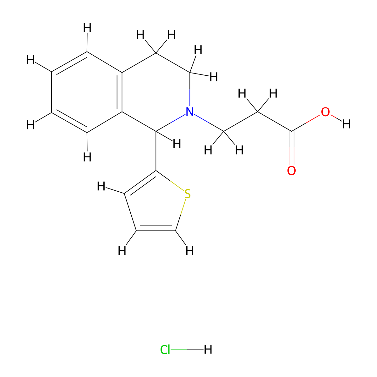 3-[1-(2-Thienyl)-3,4-dihydroisoquinolin-2(1H)-yl]propanoic acid hydrochloride molecular structure, CAS 1052538-07-4