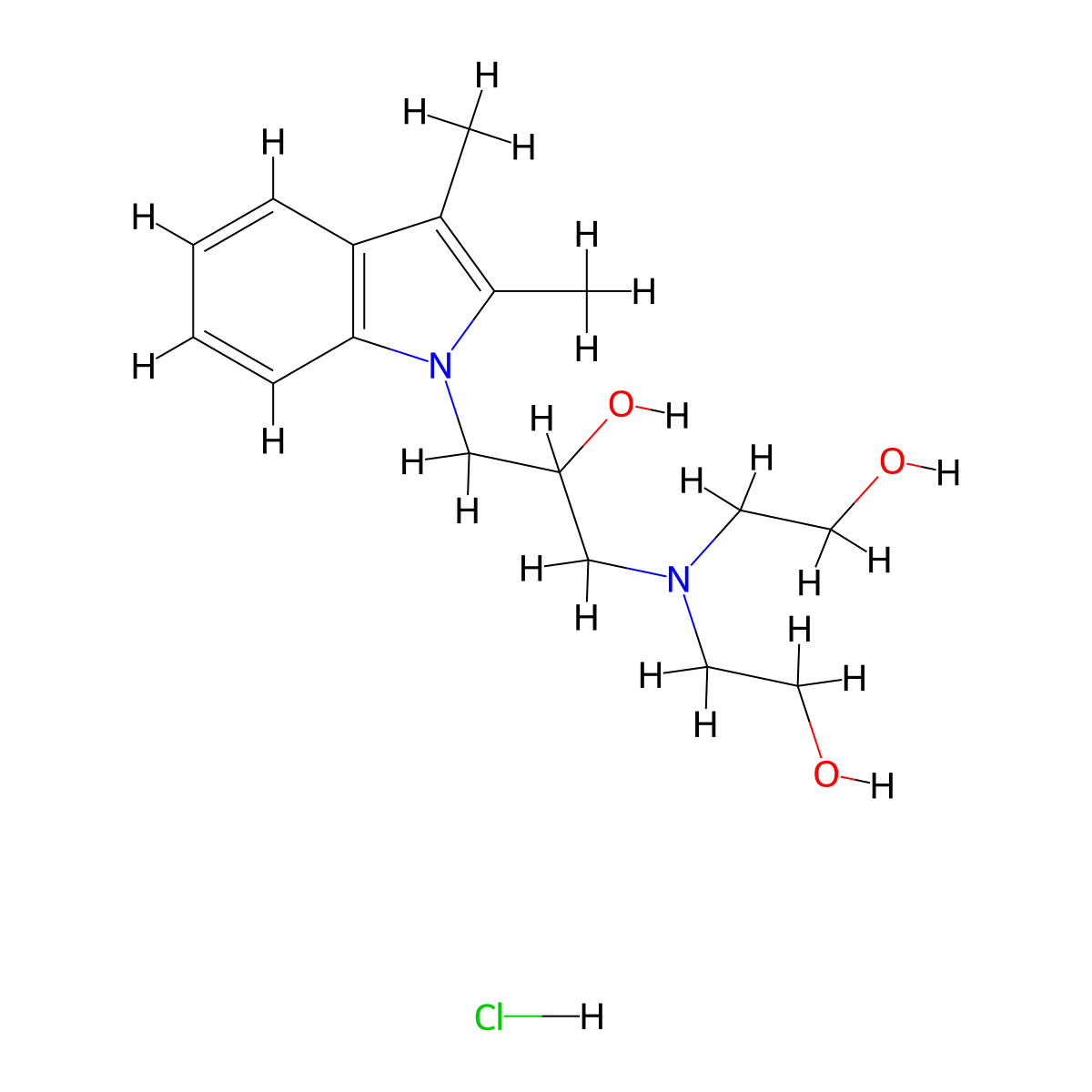 1-[bis(2-hydroxyethyl)amino]-3-(2,3-dimethyl-1H-indol-1-yl)propan-2-ol molecular structure, CAS 1052538-16-5
