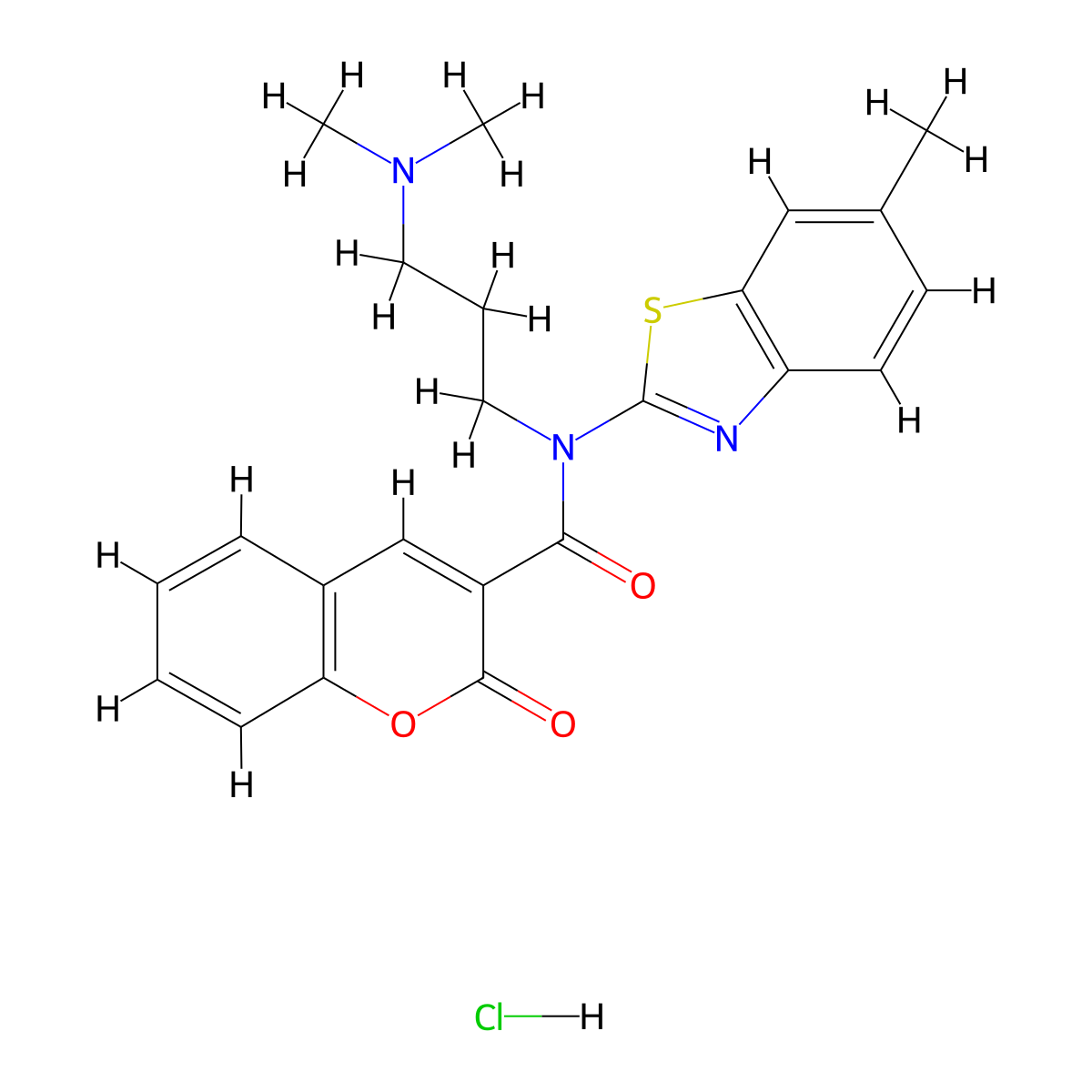 N-(3-(dimethylamino)propyl)-N-(6-methylbenzo[d]thiazol-2-yl)-2-oxo-2H-chromene-3-carboxamide hydrochloride molecular structure, CAS 1052538-19-8