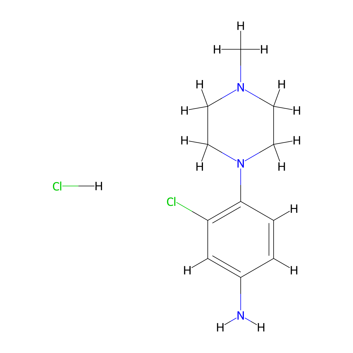 3-Chloro-4-(4-methylpiperazin-1-yl)aniline hydrochloride molecular structure, CAS 1052538-72-3