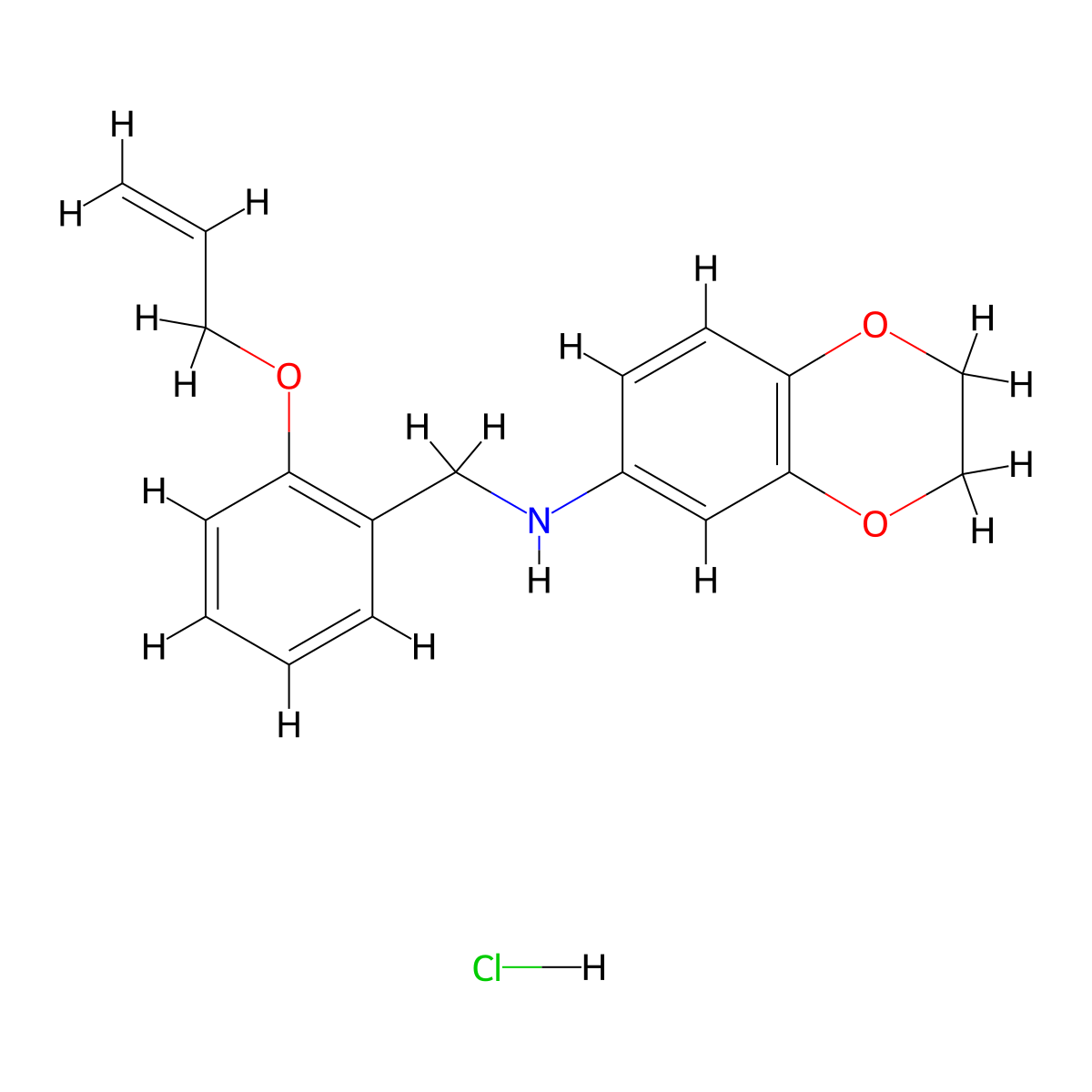 N-{[2-(prop-2-en-1-yloxy)phenyl]methyl}-2,3-dihydro-1,4-benzodioxin-6-amine hydrochloride molecular structure, CAS 1052539-16-8
