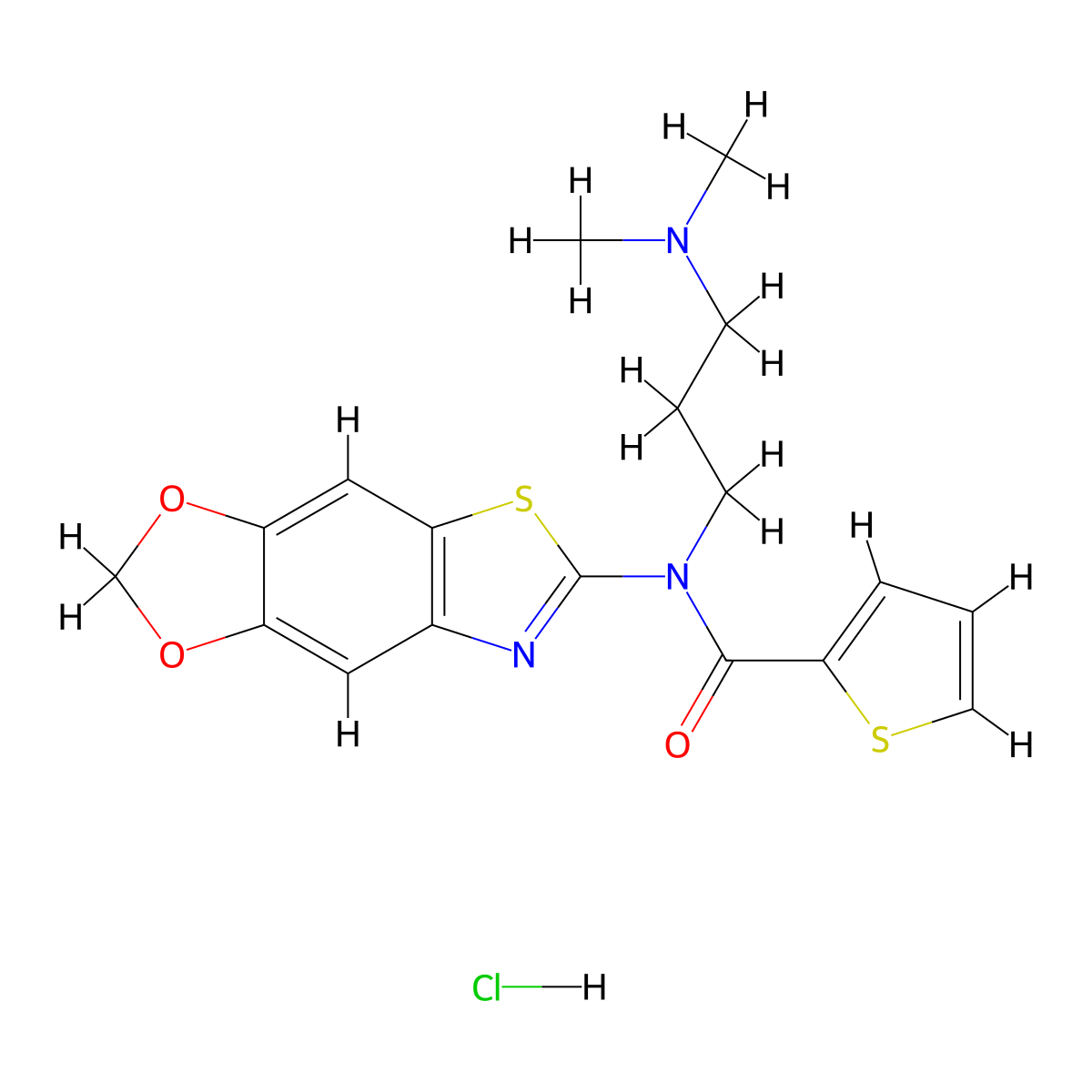 N-[3-(dimethylamino)propyl]-N-[1,3]dioxolo[4,5-f][1,3]benzothiazol-6-ylthiophene-2-carboxamide molecular structure, CAS 1052539-21-5