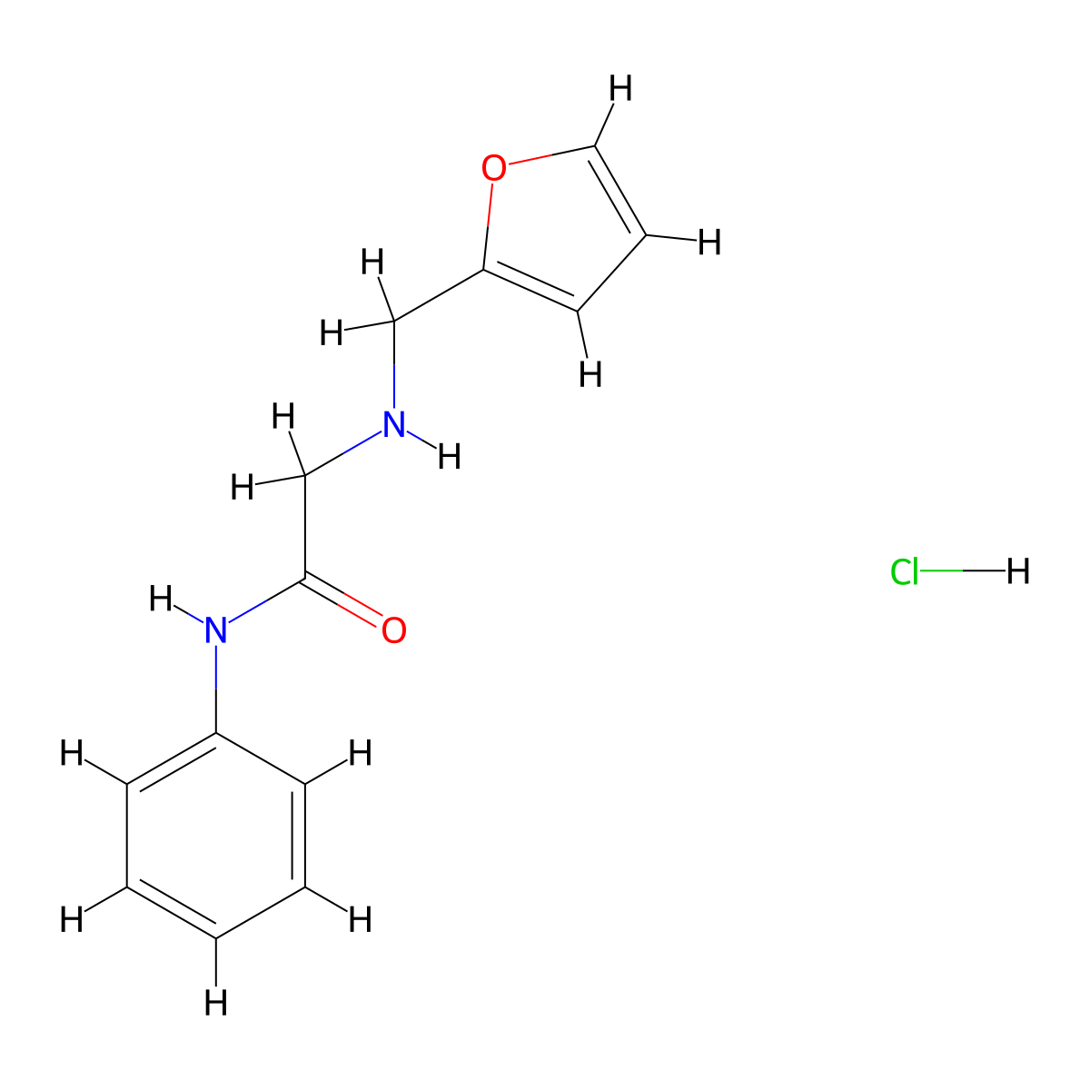 2-[(furan-2-ylmethyl)amino]-N-phenylacetamide hydrochloride molecular structure, CAS 1052539-32-8