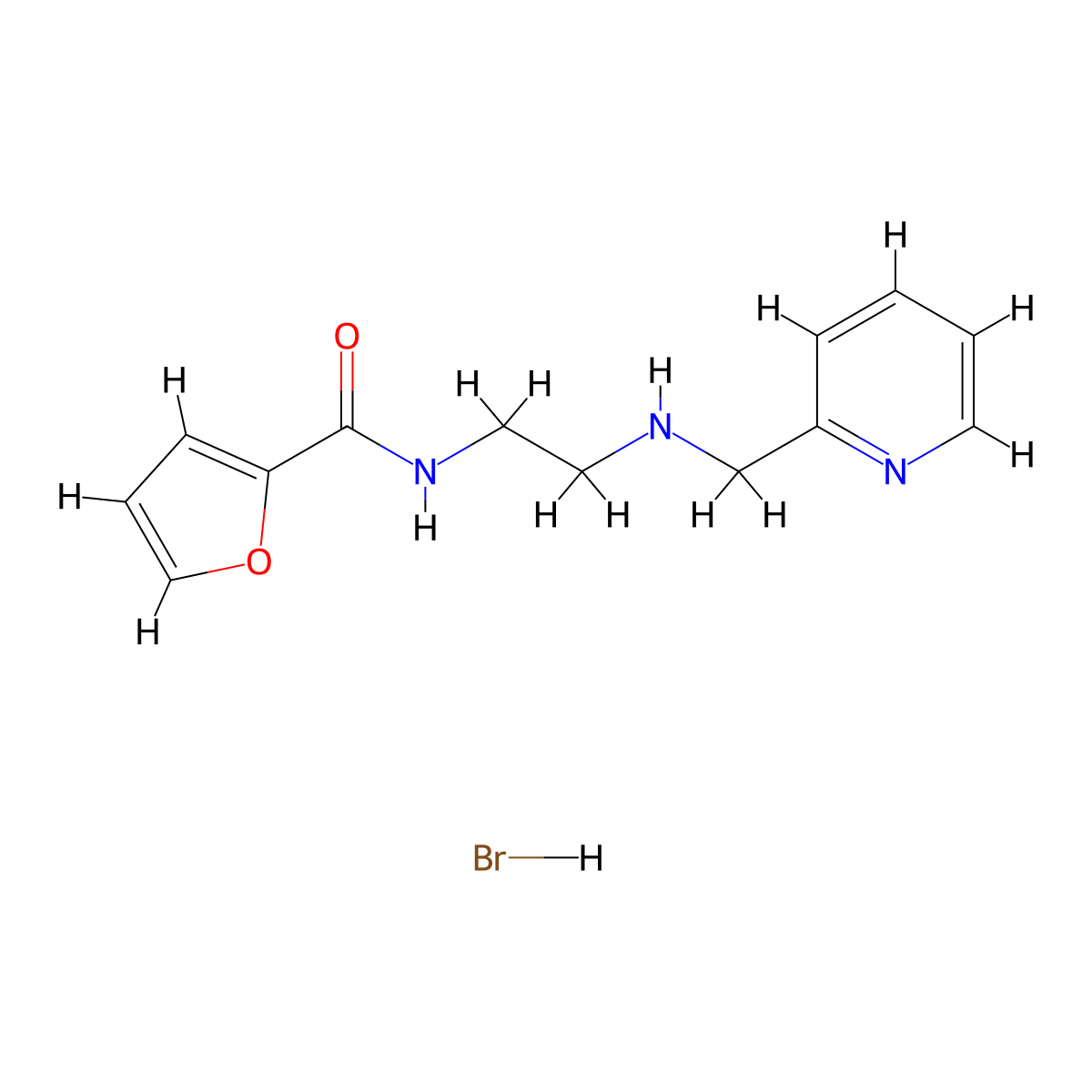 Furan-2-carboxylic acid {2-[(pyridin-2-ylmethyl)-amino]-ethyl}-amide hydrobromide molecular structure, CAS 1052539-91-9