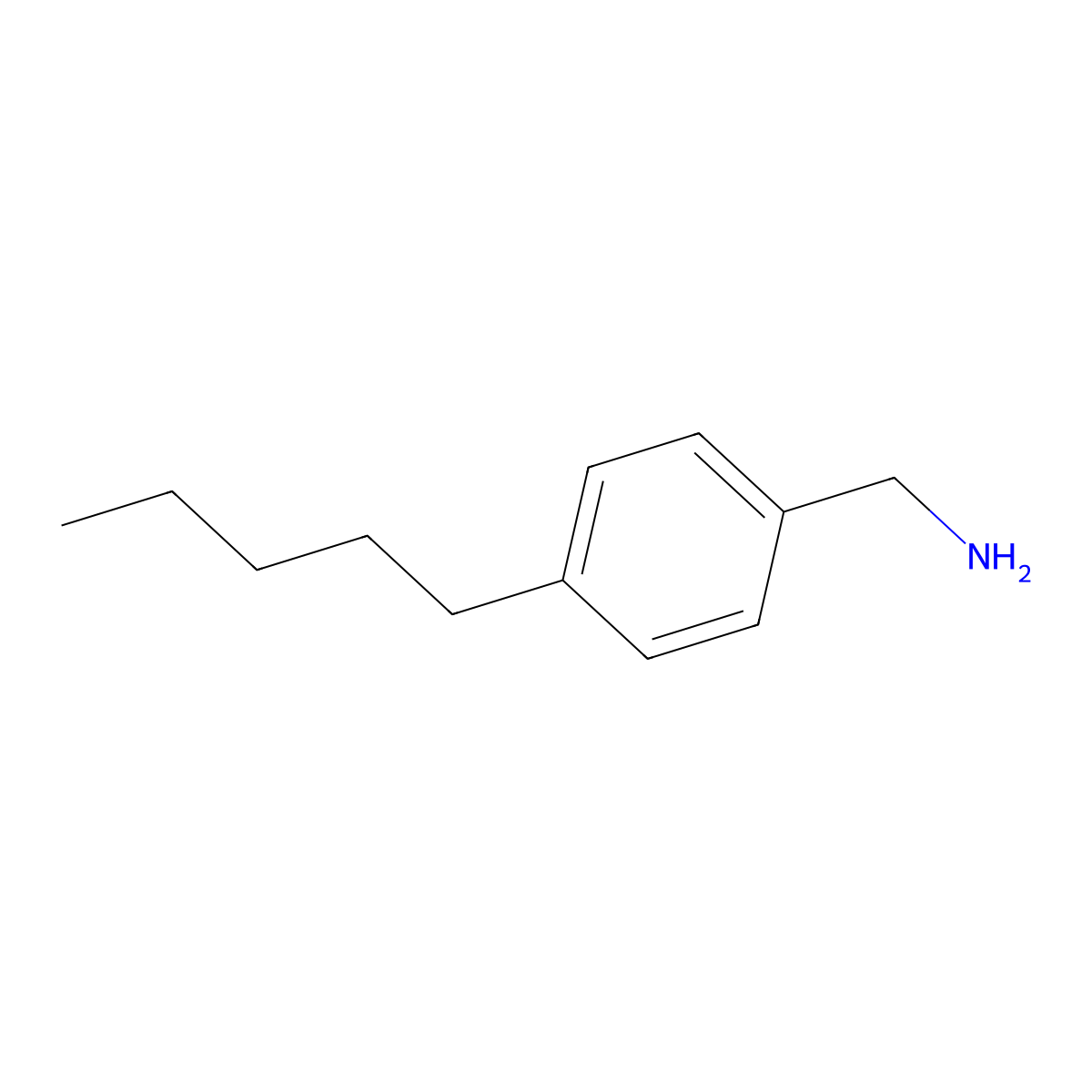 (4-Pentylphenyl)methanamine molecular structure, CAS 105254-44-2