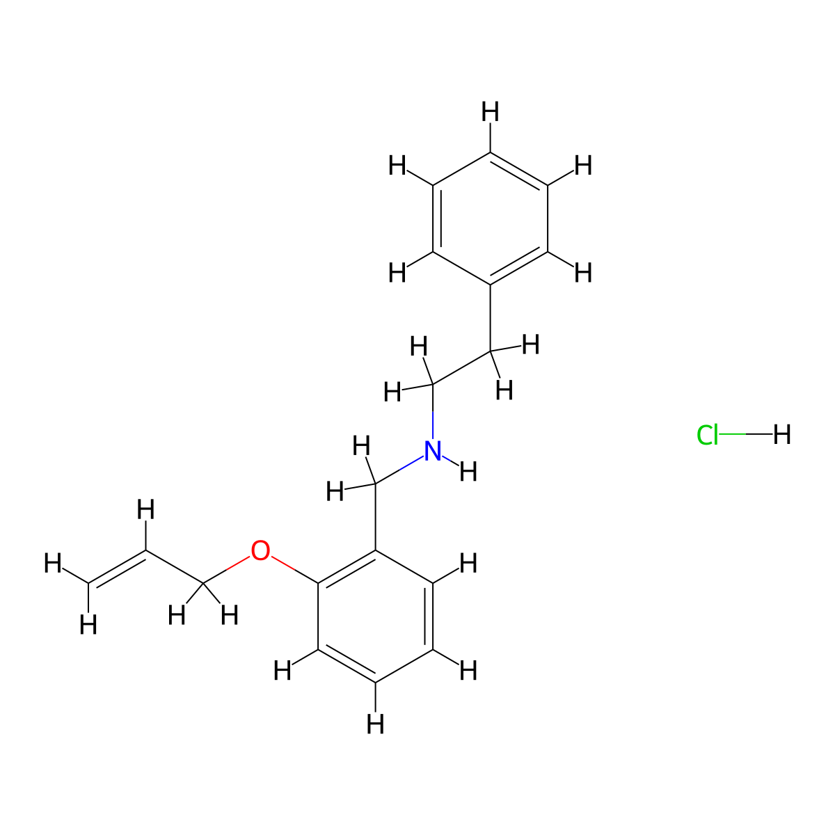 N-[2-(allyloxy)benzyl]-N-(2-phenylethyl)amine hydrochloride molecular structure, CAS 1052540-19-8
