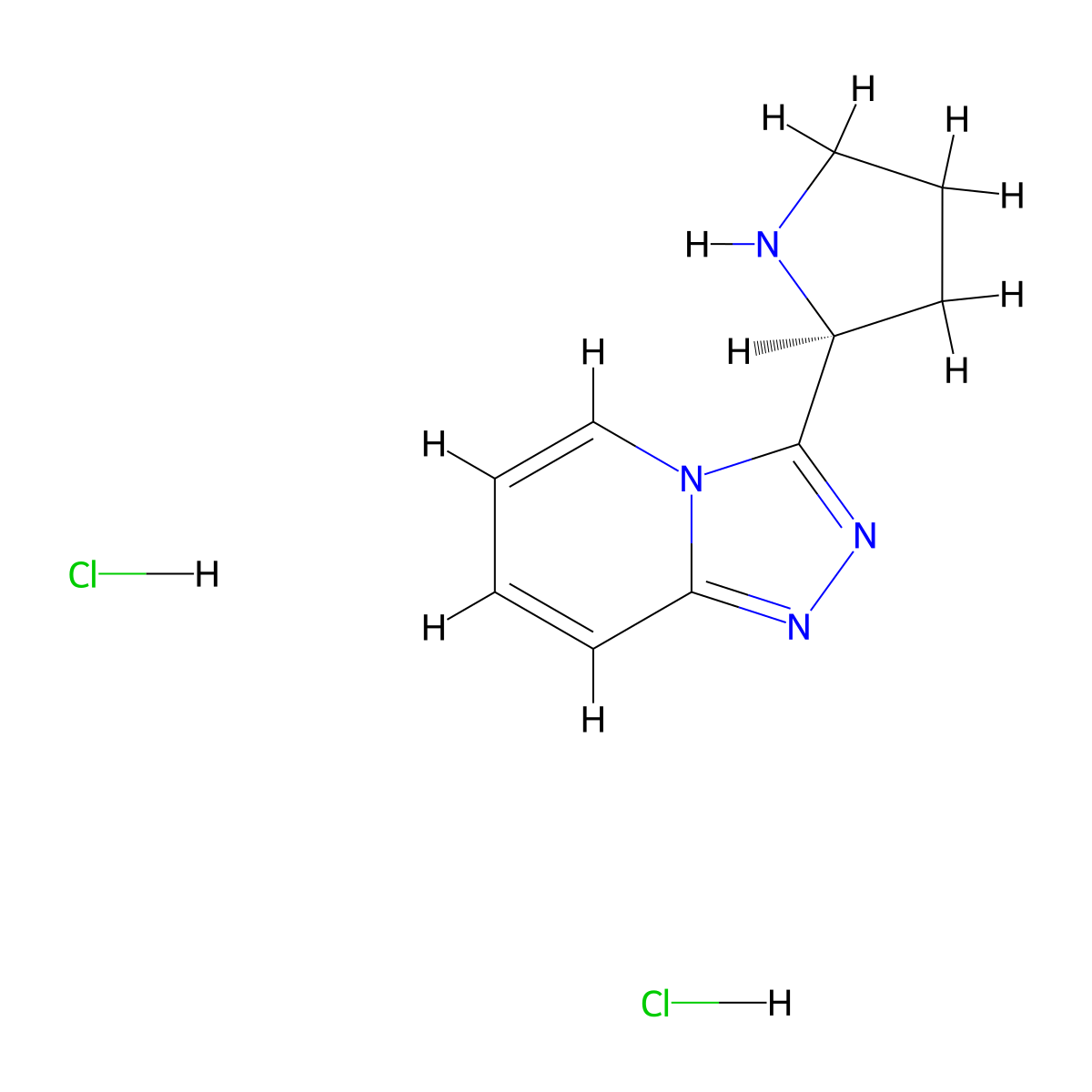 (2S)-2-{[1,2,4]triazolo[4,3-a]pyridin-3-yl}pyrrolidine dihydrochloride molecular structure, CAS 1052540-27-8