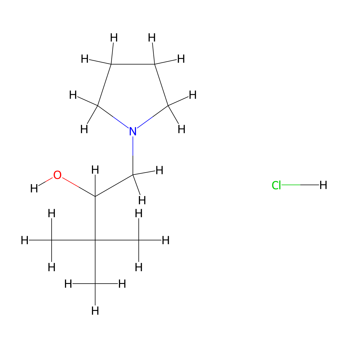 3,3-Dimethyl-1-pyrrolidin-1-ylbutan-2-ol molecular structure, CAS 1052540-36-9
