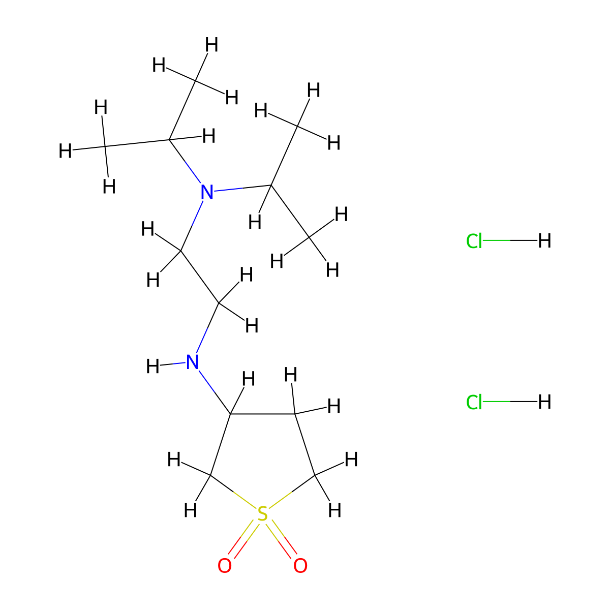 3-({2-[Bis(propan-2-yl)amino]ethyl}amino)-1lambda6-thiolane-1,1-dione dihydrochloride molecular structure, CAS 1052540-44-9