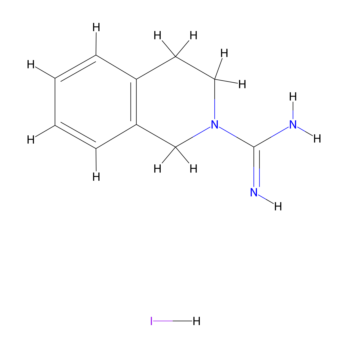 1,2,3,4-Tetrahydroisoquinoline-2-carboximidamide hydroiodide molecular structure, CAS 1052540-65-4