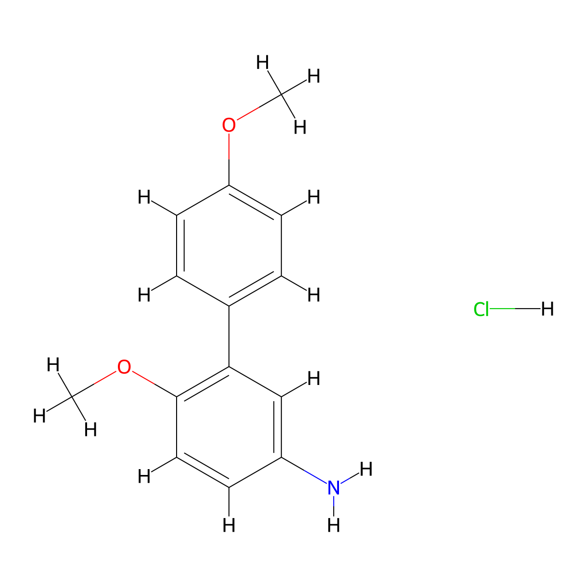 4-Methoxy-3-(4-methoxyphenyl)aniline hydrochloride molecular structure, CAS 1052540-71-2