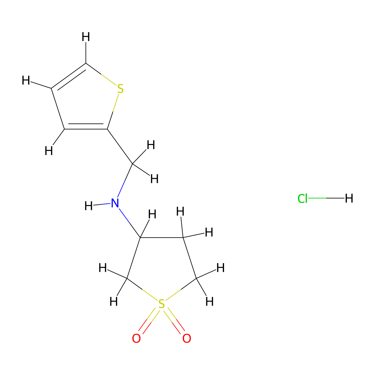 3-[(Thiophen-2-ylmethyl)amino]-1lambda6-thiolane-1,1-dione hydrochloride molecular structure, CAS 1052541-39-5