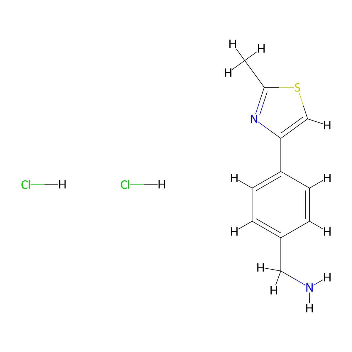 [4-(2-Methyl-1,3-thiazol-4-yl)phenyl]methanamine dihydrochloride molecular structure, CAS 1052541-48-6