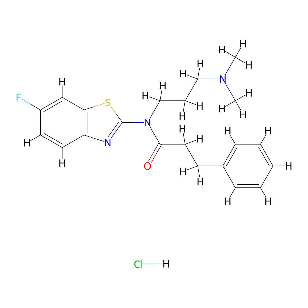 N-(3-(dimethylamino)propyl)-N-(6-fluorobenzo[d]thiazol-2-yl)-3-phenylpropanamide hydrochloride molecular structure, CAS 1052541-49-7