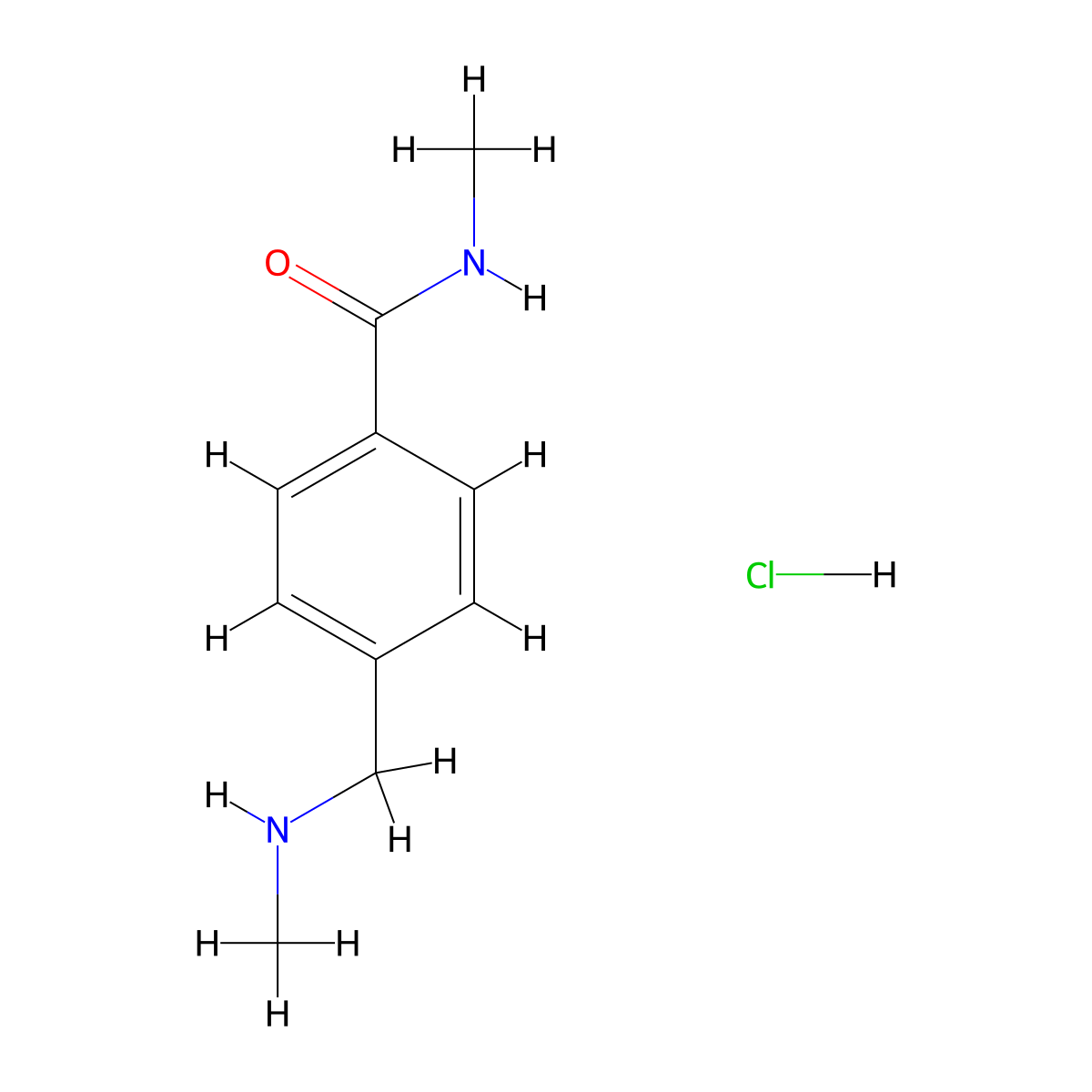 N-methyl-4-((methylamino)methyl)benzamide hydrochloride molecular structure, CAS 1052541-64-6