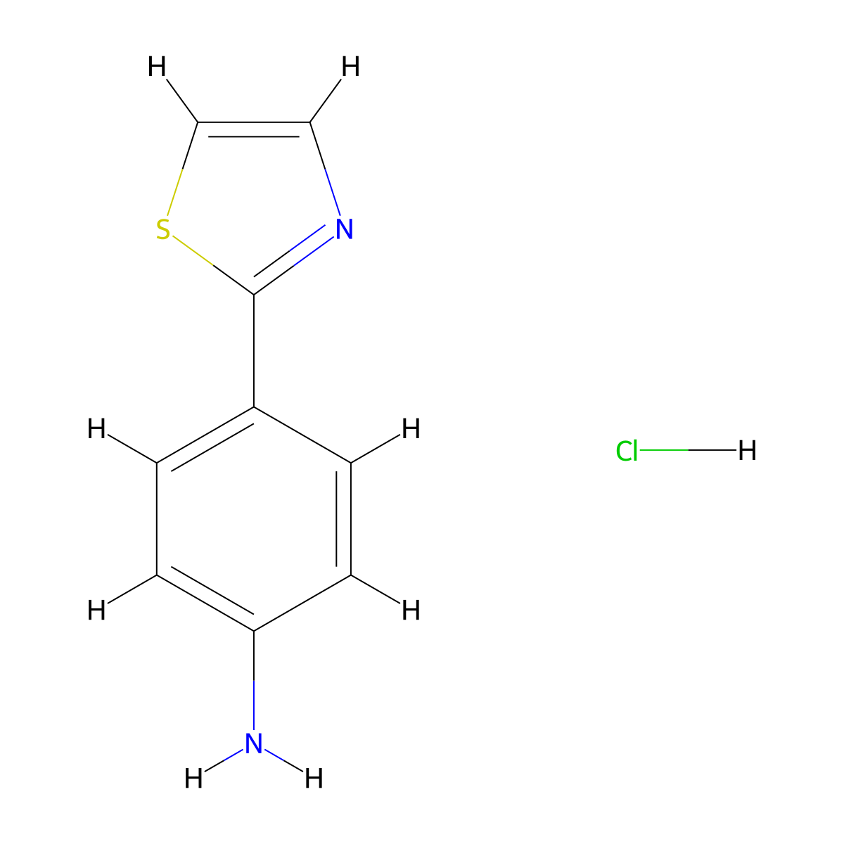 4-(1,3-Thiazol-2-yl)aniline hydrochloride molecular structure, CAS 1052542-41-2