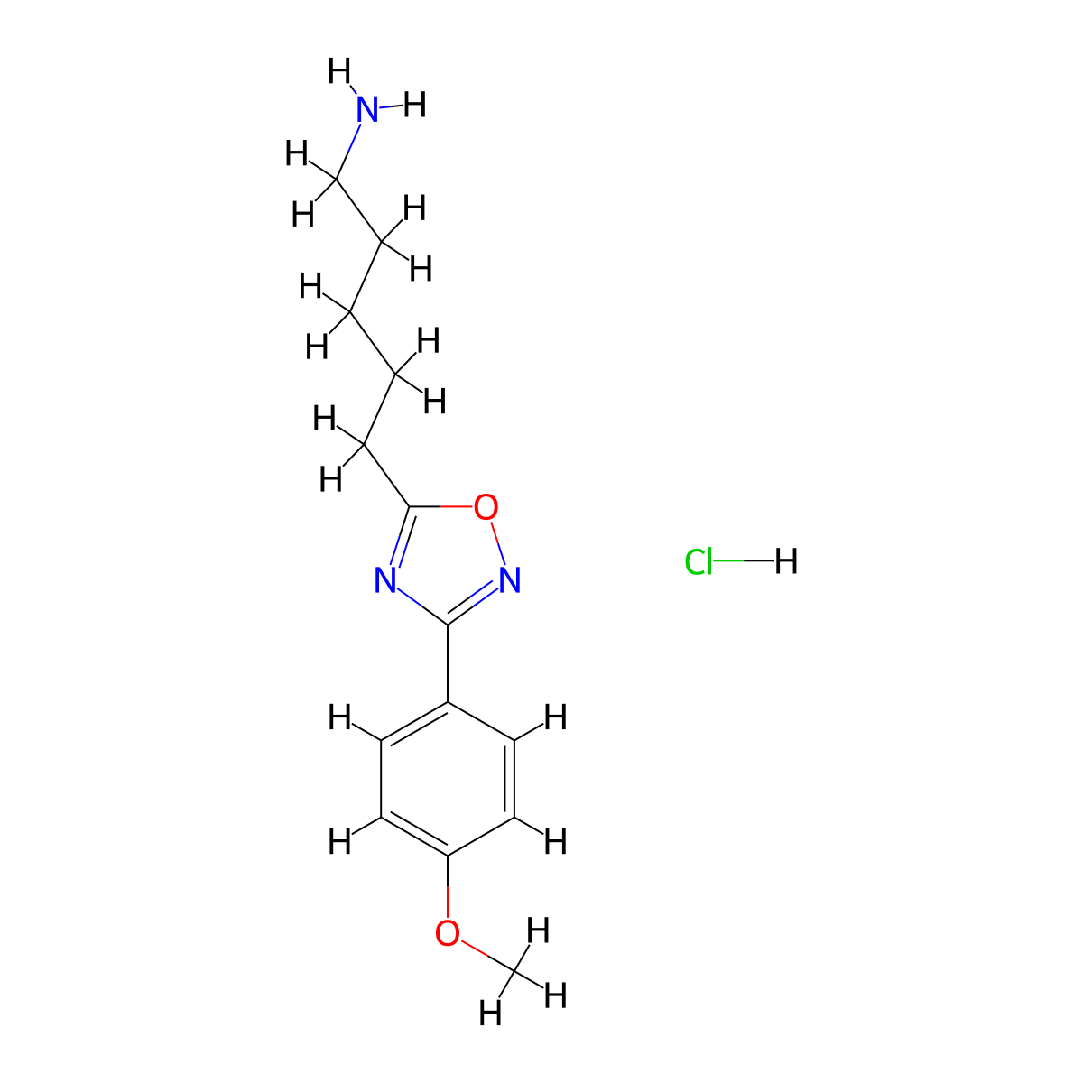 5-[3-(4-Methoxyphenyl)-1,2,4-oxadiazol-5-yl]pentan-1-amine hydrochloride molecular structure, CAS 1052542-49-0